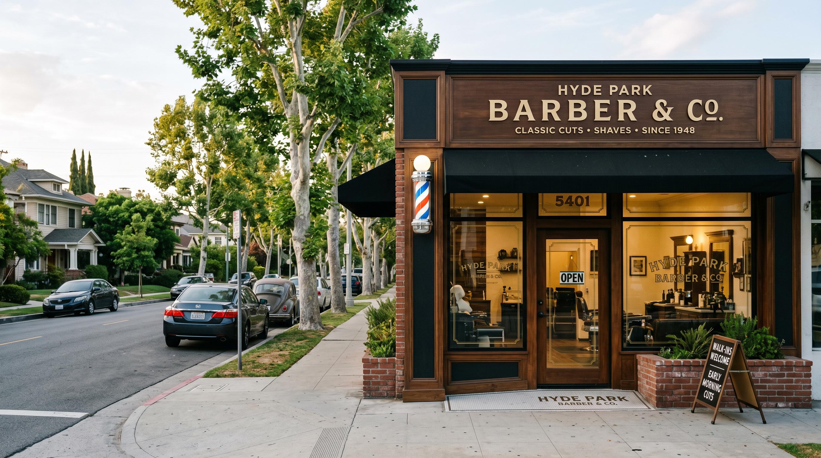 Kev's Barber Shop storefront in Hyde Park, Los Angeles